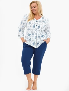 Pyžamo  2 3/4 3XL5XL dámské rozepínací model 21238303 - Cornette
