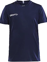Craft Teamwear Squad Go Jersey Solid Jr Detské športové tričko s výstrihom do V 82.5582 tmavomodré