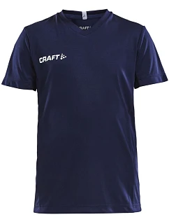 Craft Teamwear Squad Go Jersey Solid Jr Detské športové tričko s výstrihom do V 82.5582 tmavomodré