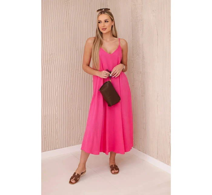 Mušelínové šaty bez ramienok ružové