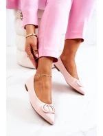 Semišové baleríny světle Růžové model 21572188 - Boto