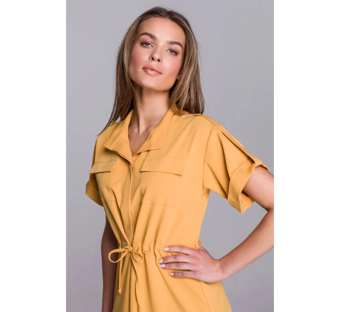 Dámské košilové šaty Yellow model 17603502 - STYLOVE Dámské košilové šaty Yellow model 17603502 - STYLOVE