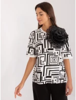 Dámska blúzka LK BZ 509697.27 Ecru s čiernou - FPrice