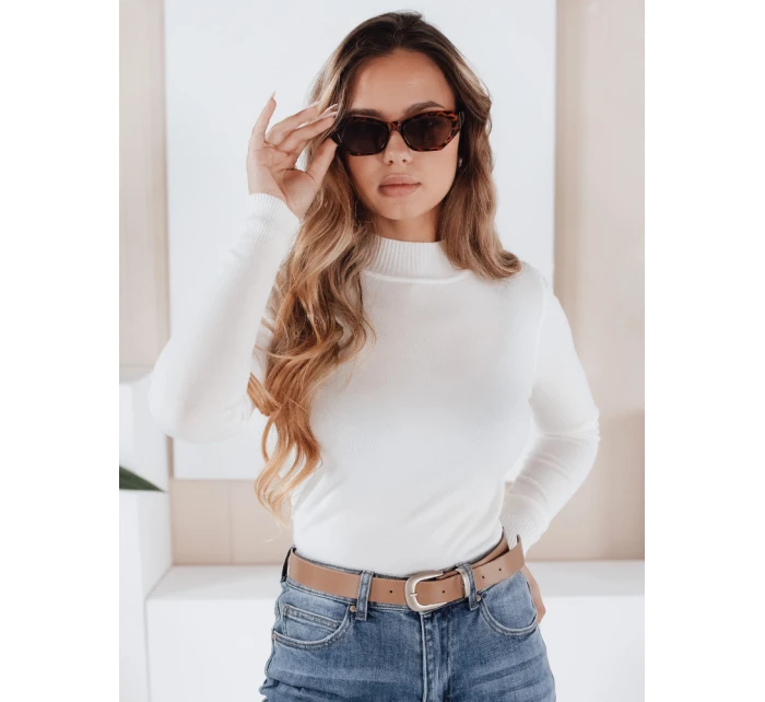 Dámský svetr s polovičním rolákem white Dstreet model 21990927 - FashionStreet