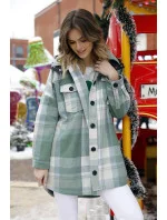 Zelená dámská košilová bunda model 18359824 - Ann Gissy Zelená dámská košilová bunda model 18359824 - Ann Gissy