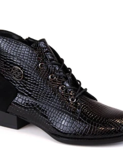 Filippo W PAW478A čierne lakované zateplené čižmy s krokodílom