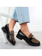 Kožené boty s leopardím vzorem lakované černé model 21904738 - VINCEZA