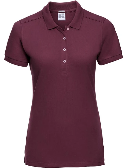Russell Athletic 566F Dámske elastické piqué polo tričko 10.566F bordová Russell Athletic 566F Dámske elastické piqué polo tričko 10.566F bordová