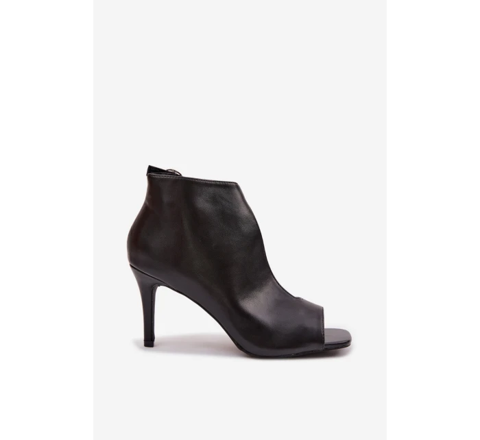 Dámské sandály na podpatku Černé Helira