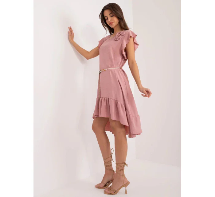 Dámské šaty DHJ SK model 20973256 Pudr růžová - Rue Paris Dámské šaty DHJ SK model 20973256 Pudr růžová - Rue Paris