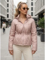 Dámská prošívaná bunda s kapucí světle růžová Dstreet model 21995830 - FashionStreet