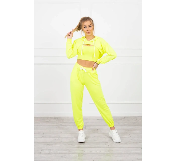 Bavlnená 3dielna sada žltá neónová Bavlnená 3dielna sada žltá neónová