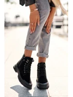 Ocieplane Zamszowe Damskie Botki Trapery Czarne Jailina Ocieplane Zamszowe Damskie Botki Trapery Czarne Jailina