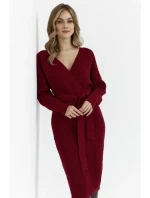 M810 Svetrové šaty s výstrihom do V - bordové M810 Svetrové šaty s výstrihom do V - bordové