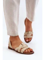 Zazoo Pohodlné kožené sandále, béžové Zazoo Pohodlné kožené sandále, béžové
