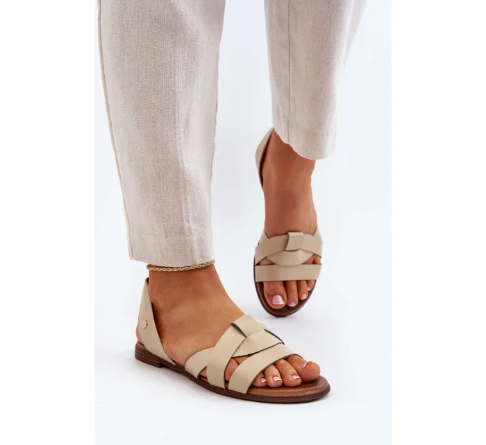 Zazoo Pohodlné kožené sandále, béžové Zazoo Pohodlné kožené sandále, béžové