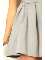 Dámske spoločenské neoprén šaty korzetové GORZET krátke sivé - Šedá / L - Numoco