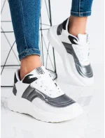 Trendy tenisky dámske biele bez podpätku Trendy tenisky dámske biele bez podpätku