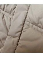 Béžová voľná dámska bunda s kapucňou (8118)