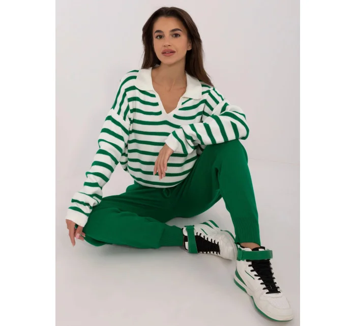 úpletový dámský pruhovaný komplet model 20835902 - Factory Price