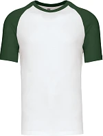 Kariban K 330 Baseballové tričko 20.K330 biele/lesná zeleň