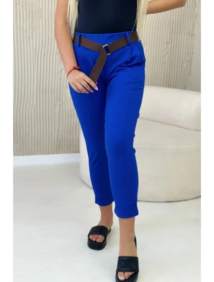 Kalhoty Punto Milano Winter s páskem chrpově modrá