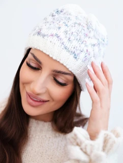 Dámská zimní vlněná čepice s ozdobnými krystalky K399 černá