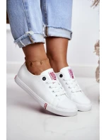 Damskie Skórzane Trampki Big Star GG274005 Biało-Czerwone