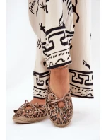 Płaskie Baleriny Z Naturalnej Skóry Panterka Zazoo 10179 Brązowe