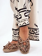 Płaskie Baleriny Z Naturalnej Skóry Panterka Zazoo 10179 Brązowe