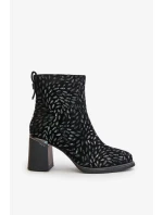 Dámske členkové topánky na podpätku CR42-192 Black - D§A