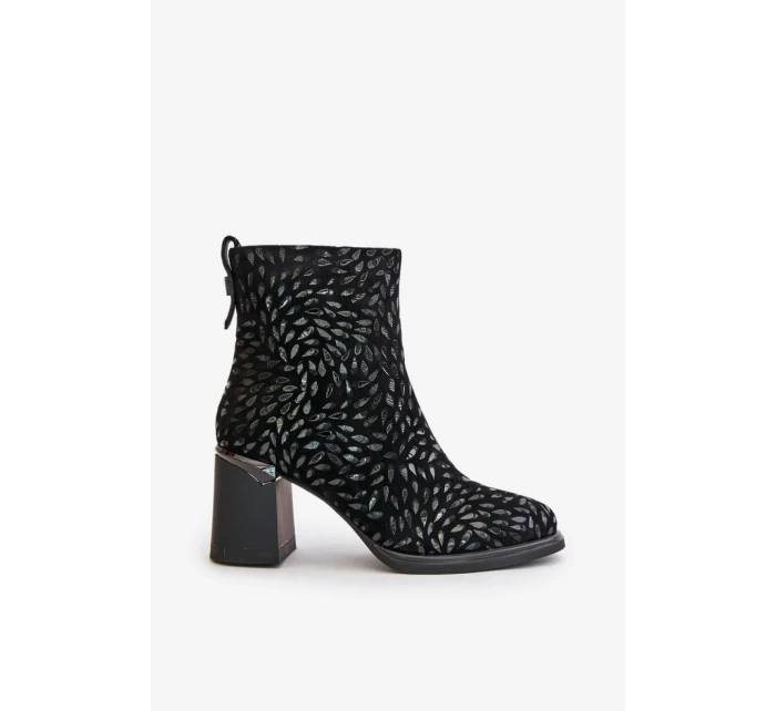 Dámske členkové topánky na podpätku CR42-192 Black - D§A