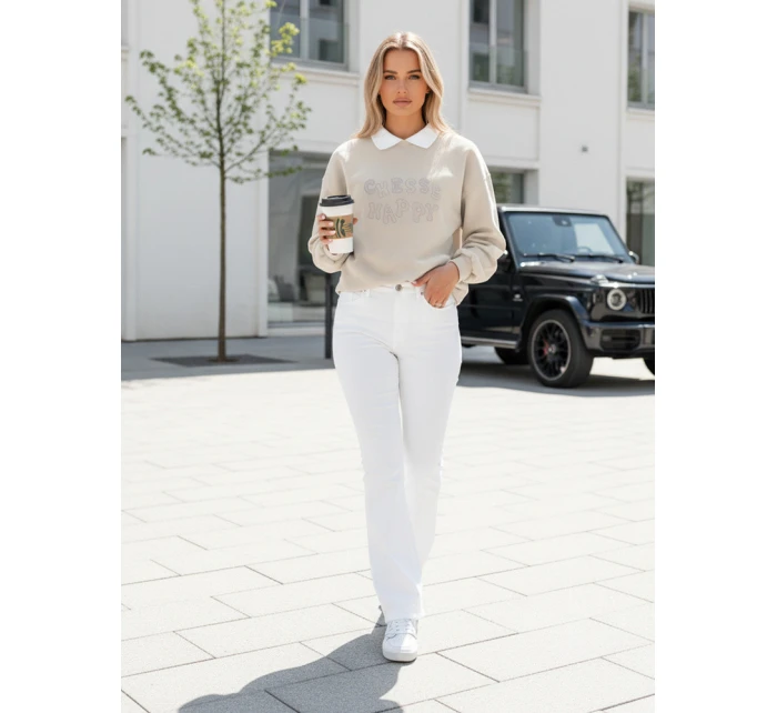 Dámská mikina s potiskem oversize cappuccino Dstreet model 21989123 - FashionStreet