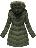 Dámska prešívaná zimná bunda s kapucňou khaki (w749-1) Dámska prešívaná zimná bunda s kapucňou khaki (w749-1)