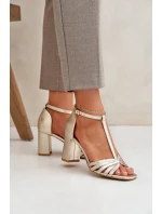 Sandały Z Naturalnej Skóry Na Słupku Laura Messi 2766