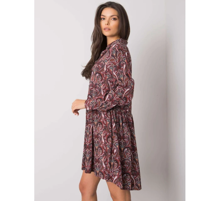 Šaty D73771M30227 tmavo hnedé