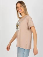 Dámská halenka LK BZ model 18309976 béžová - FPrice Dámská halenka LK BZ model 18309976 béžová - FPrice