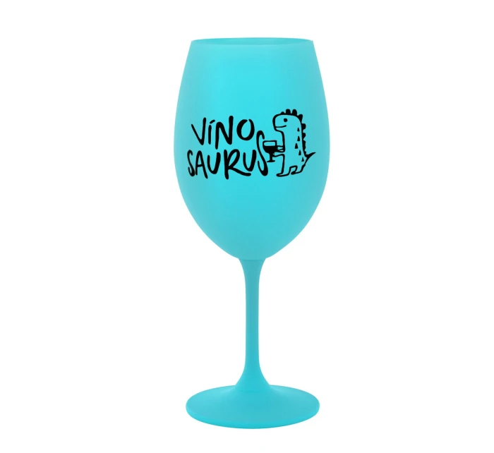 VÍNOSAURUS - tyrkysová sklenice na víno 350 ml
