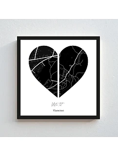 Personalizovaný magický fotorámik – štvorcový 20x20 – Dve miesta, jedno srdce