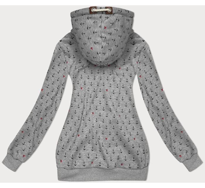 Dámska mikina (2304) sivá s potlačou -Goodlooking