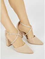 Moderné dámske hnedé lodičky na širokom podpätku Moderné dámske hnedé lodičky na širokom podpätku