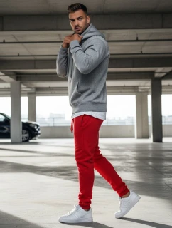 FashionStreet červené pánske tepláky UX2711