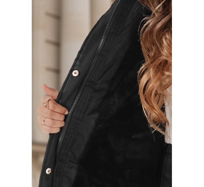 Dámska zimná bunda parka s kožušinou čierna FashionStreet TY5110