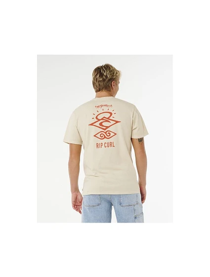 Koszulka męska model 22245107 Icon Tee beżowa - Rip Curl Koszulka męska model 22245107 Icon Tee beżowa - Rip Curl