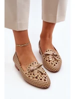 Dámské lodičky s mašlí v béžové barvě model 21651889 - Boto