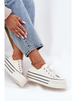 Dámské Kožené Tenisky Na Platformě model 21691395 Bílé - Goe