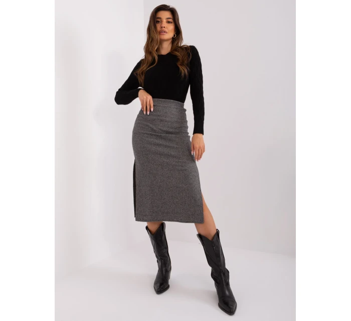Sukňa LK SD 509400.87P šedá čierna