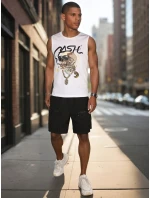 Pánske tričko bez rukávov biele FashionStreet RX5654