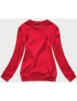 Červená dámska tepláková mikina so sťahovacími lemami (W01-18)