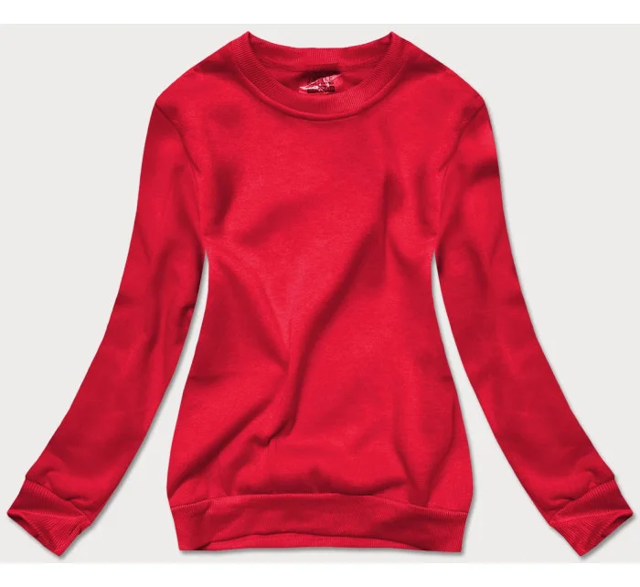 Červená dámska tepláková mikina so sťahovacími lemami (W01-18)